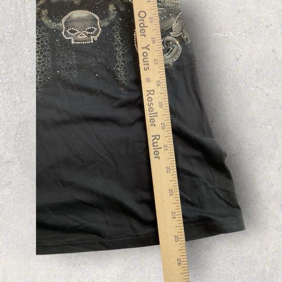 Harley‑Davidson Womens Large Devils Fume Embellished Mesh Back Tee Black - Picture 10 of 10